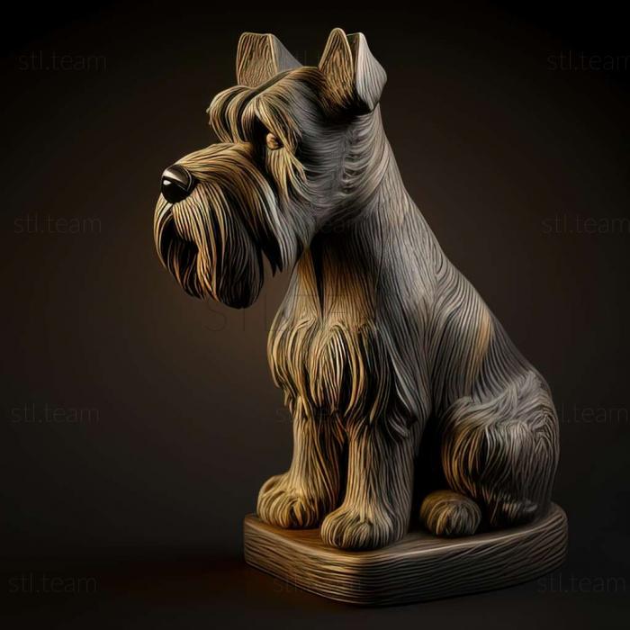 3D model Zwergschnauzer dog (STL)